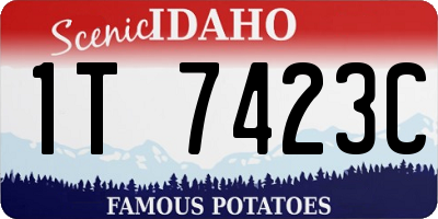ID license plate 1T7423C