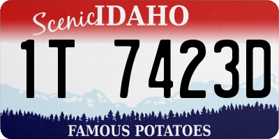 ID license plate 1T7423D
