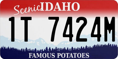 ID license plate 1T7424M