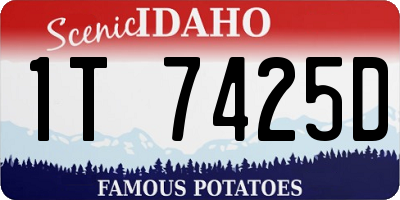 ID license plate 1T7425D