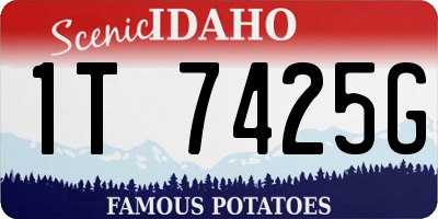 ID license plate 1T7425G