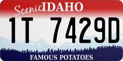 ID license plate 1T7429D