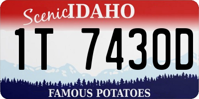 ID license plate 1T7430D