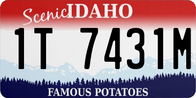 ID license plate 1T7431M