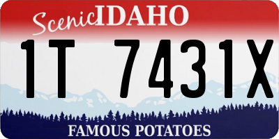ID license plate 1T7431X