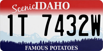 ID license plate 1T7432W