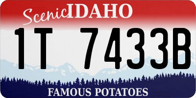 ID license plate 1T7433B