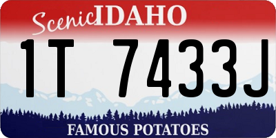 ID license plate 1T7433J