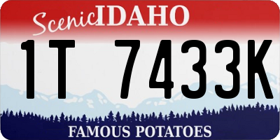 ID license plate 1T7433K