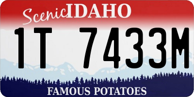 ID license plate 1T7433M