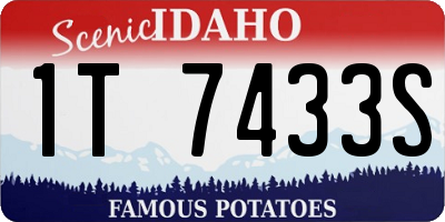 ID license plate 1T7433S