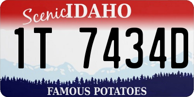 ID license plate 1T7434D