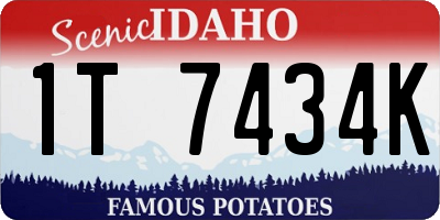 ID license plate 1T7434K