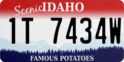 ID license plate 1T7434W