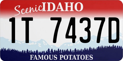 ID license plate 1T7437D