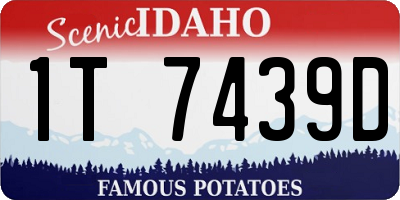 ID license plate 1T7439D