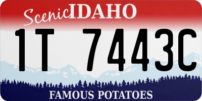 ID license plate 1T7443C