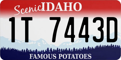 ID license plate 1T7443D