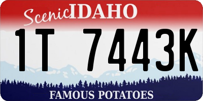 ID license plate 1T7443K