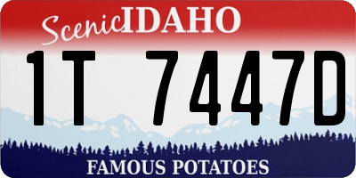 ID license plate 1T7447D