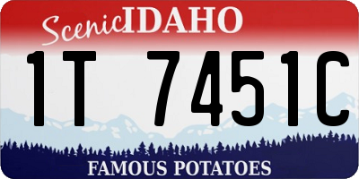 ID license plate 1T7451C