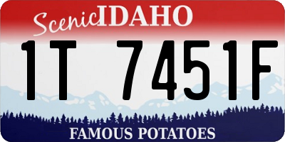 ID license plate 1T7451F