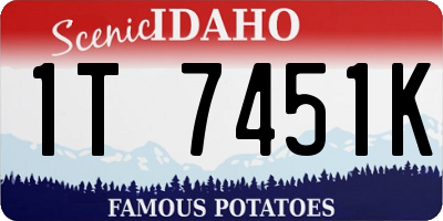 ID license plate 1T7451K