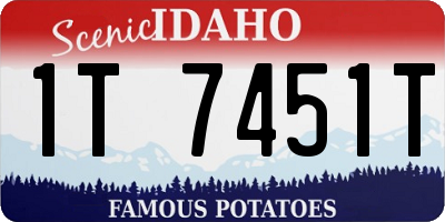 ID license plate 1T7451T