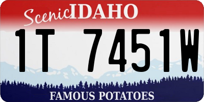 ID license plate 1T7451W