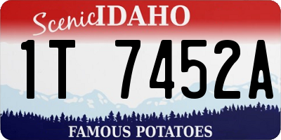 ID license plate 1T7452A