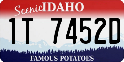 ID license plate 1T7452D