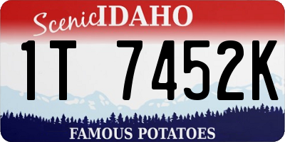 ID license plate 1T7452K