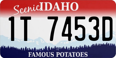 ID license plate 1T7453D