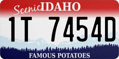 ID license plate 1T7454D