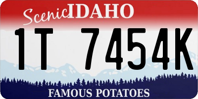 ID license plate 1T7454K