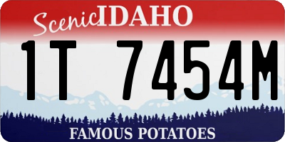 ID license plate 1T7454M