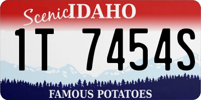 ID license plate 1T7454S