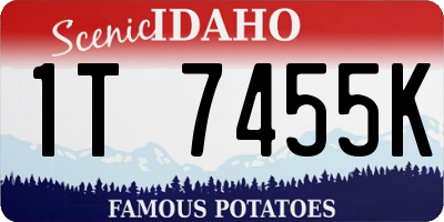 ID license plate 1T7455K