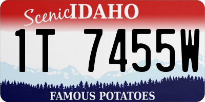 ID license plate 1T7455W