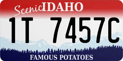 ID license plate 1T7457C