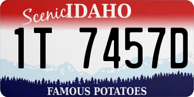 ID license plate 1T7457D