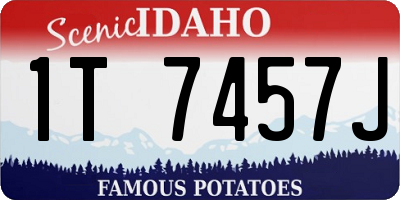 ID license plate 1T7457J