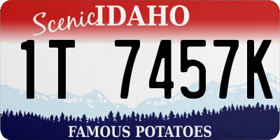 ID license plate 1T7457K