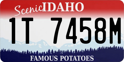 ID license plate 1T7458M