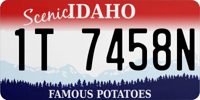 ID license plate 1T7458N