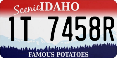 ID license plate 1T7458R