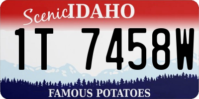 ID license plate 1T7458W