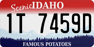 ID license plate 1T7459D