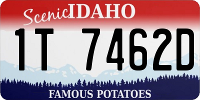 ID license plate 1T7462D