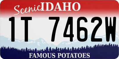 ID license plate 1T7462W